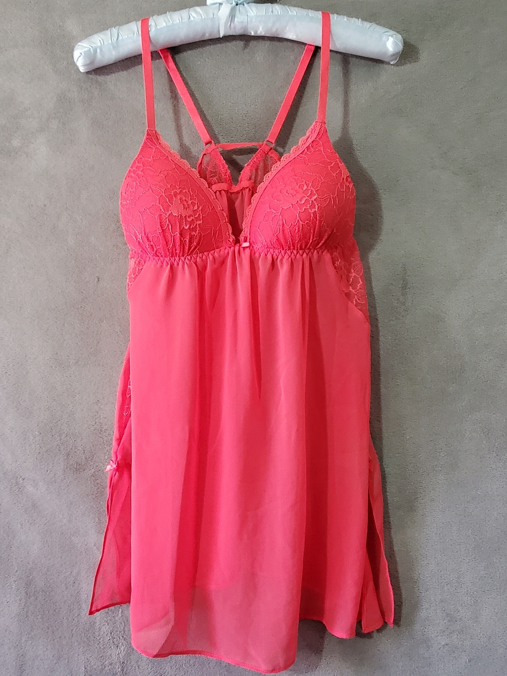 Apt. 9 Coral Lace Babydoll Negligee